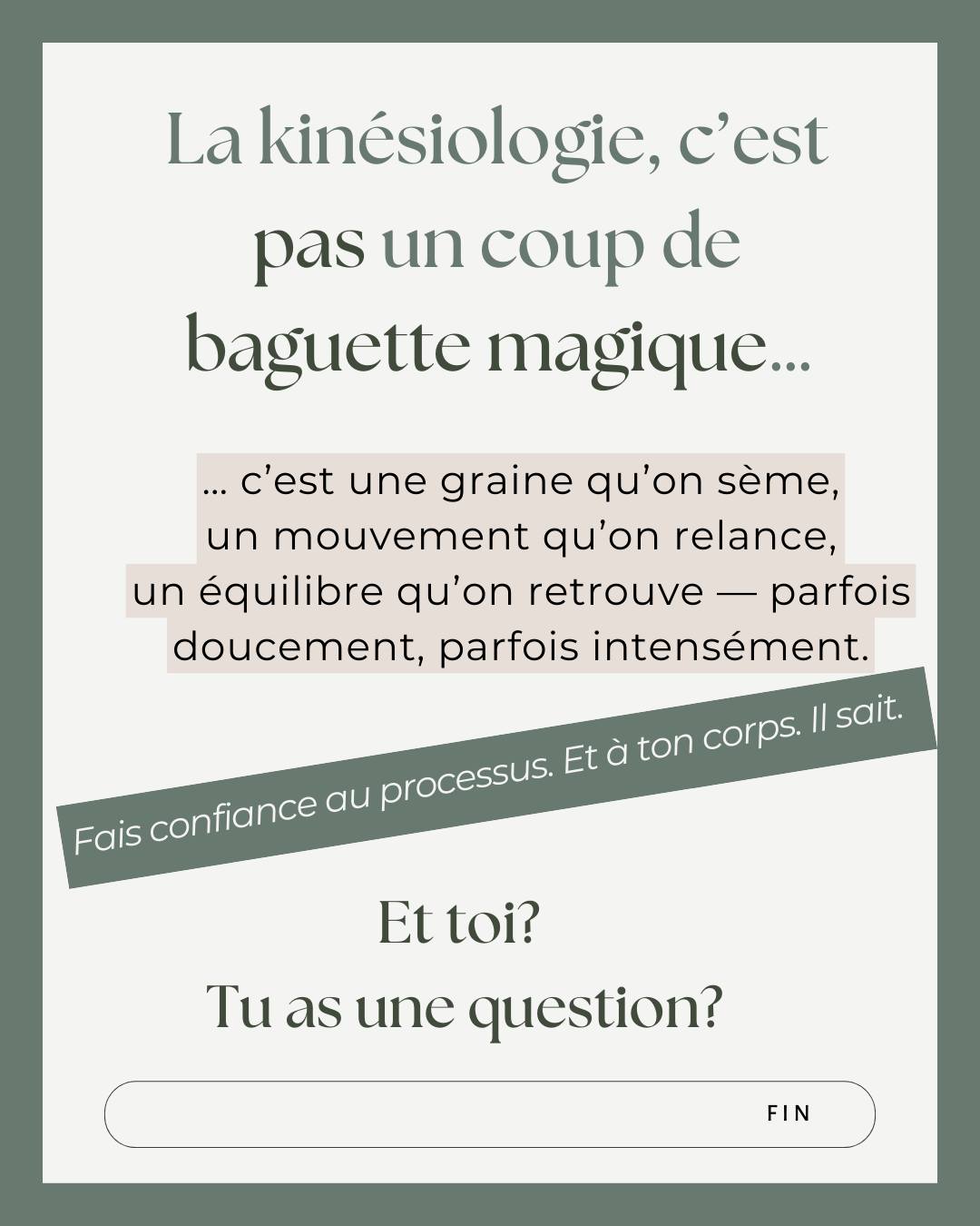 Des questions qu’on se pose tous… (ou pas). Parfois on a un bug entre nos attentes et la réalité 🙃
Et si c’était justement là que tout commence?
Et si on respirait un bon coup et qu’on prenait du recul 2 minutes?
Et si on arrêtait d’être dans le faire et qu’on s’autorisait à ressentir?
Et si tu découvrais par toi-même?
#kinésiologie #bienêtre #equilibrecorpsesprit #gestiondustress #renouveau #humourbienêtre