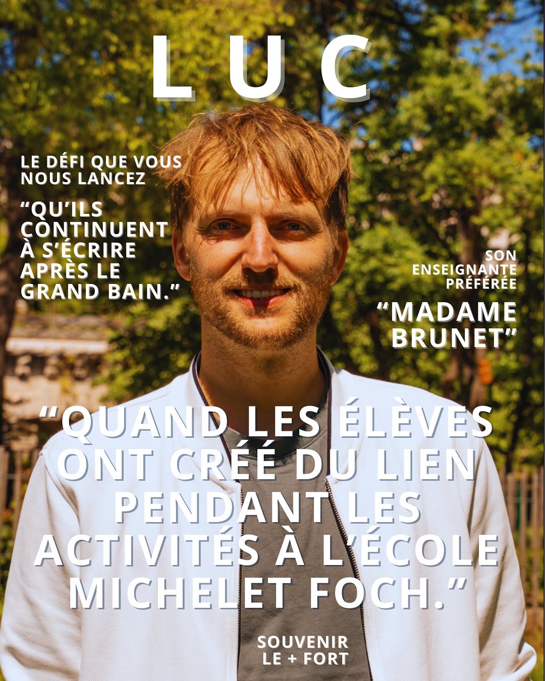 Le Grand Bain Magazine : focus sur un binôme d'enseignants Luc & Yasmine.
Sans eux rien ne serait possible.
Photo prise par notre Franck de @studiomabichemarseille au Parc longchamp pendant la pause déjeuner.
#portrait #enseignante #prof #legrandbain #portrait