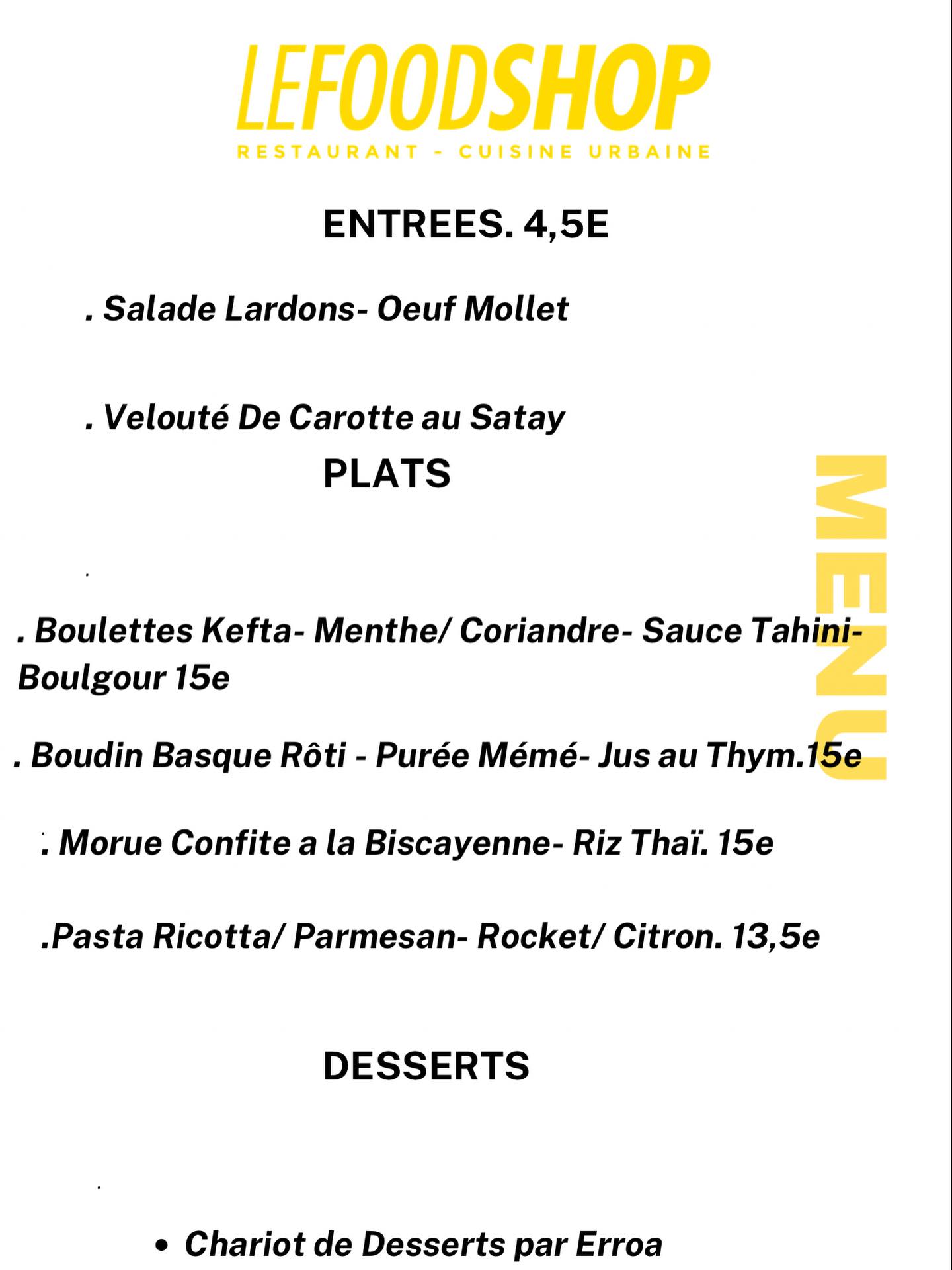 Le Food Shop Restuarant Anglet - Jeudi 🙌☎️