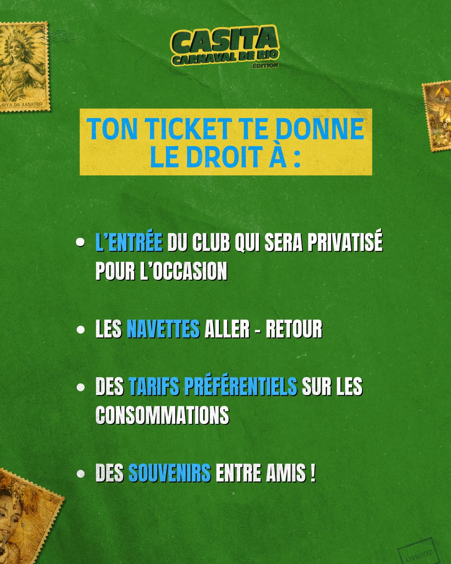 🌞💚 CASITA CLOSING – DIRECTION RIO 💛🌞
On commence par un echauffement au Castellane avec grand tournoi de beer pong🍻
Pour sa toute dernière nuit, Casita change de continent…
Cap sur le Brésil 🇧🇷
Pas besoin de billet d’avion… Le Carnaval de Rio investit Casita le temps d’une nuit exceptionnelle ! 💛💚
😎 performers & show
🪶 plumes & paillettes
🔥 énergie brûlante et ambiance solaire
Tu te croirais dans les rues de Rio, une caïpirinha à la main, porté par la vibe brésilienne ! 🌴
Ce closing ne sera pas juste une soirée.
Ce sera un voyage. ✈️
🎟️ Ton ticket comprend :
✔️ L’entrée à Casita
✔️ Des tarifs préférentiels au Castellane
✔️ Des tarifs préférentiels à la Casita
✔️ Les navettes aller-retour gratuites
🚌 Gare st Roch ( pont de sète ) -> CASITA
23h30
00h00
01h00
🚌 CASITA -> Gare St Roch ( pont de sète )
03h30
04h30
05h30
PRENDS TA PLACE DIRECTION CASITA DE JANEIRO ✨🇧🇷
🎫 Récupère ta place directement auprès de ton BDE sur ton campus
ou directement au Castellane de 21h30 à 23h ou devant la Casita entre 00h et 01h
Lien en bio
#montpellier #soireemontpellier #bde #soirée #montpellierlife