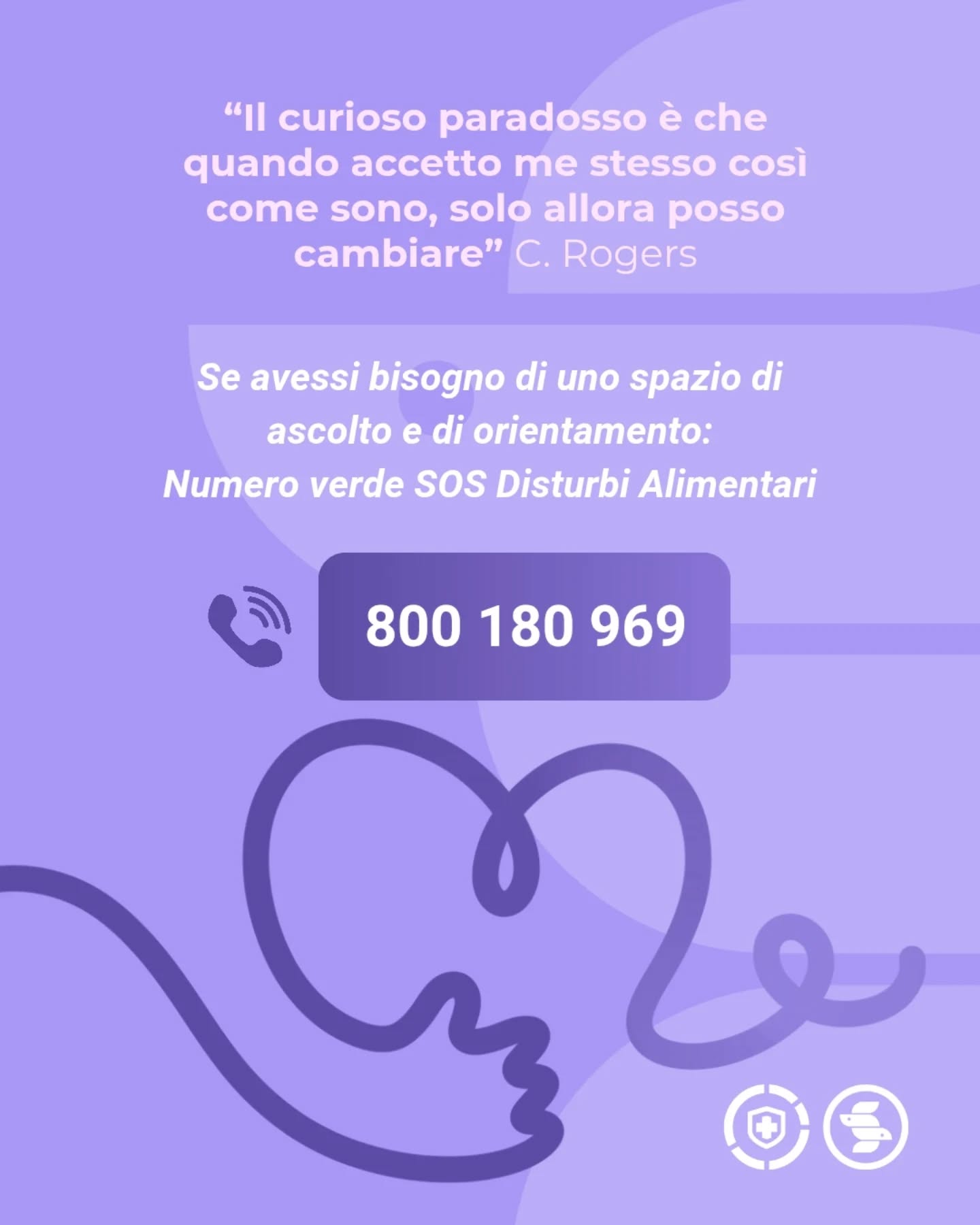 Dall'8 al 15 marzo ricorre la Settimana del Fiocchetto Lilla, dedicata alla sensibilizzazione sui Disturbi della Nutrizione e dell'Alimentazione (DNA).
Crediamo sia essenziale dare voce a questi disturbi per informare la popolazione generale e i futuri professionisti della salute e per insegnare a riconoscere i propri bisogni, affrontare le proprie paure e costruire un rapporto sano con sé stessi.
È un percorso difficile, ma possibile: un cammino di cura, ascolto e speranza in cui ogni passo, per quanto piccolo, è già un atto di rinascita.