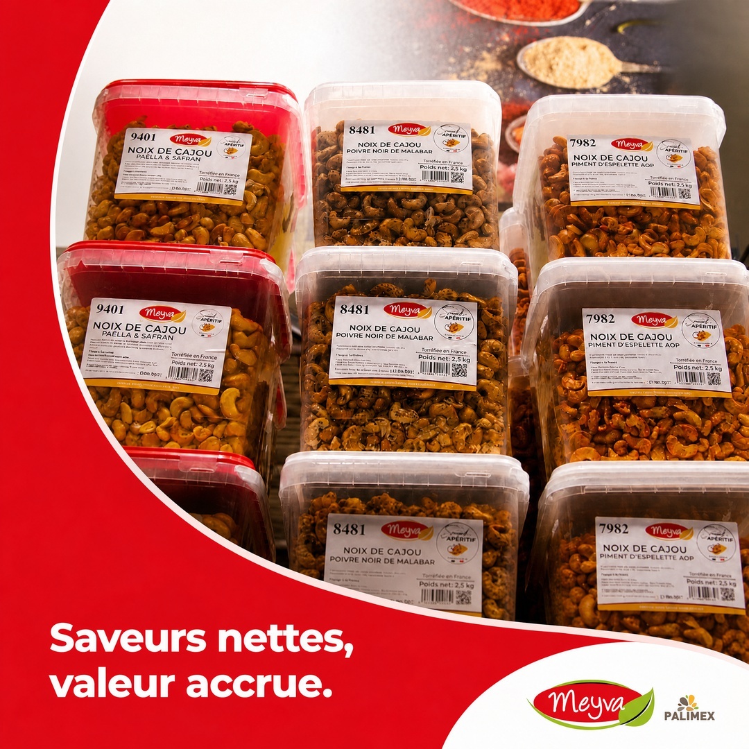 Demain, la différence ne se jouera pas seulement sur le produit brut, mais sur la capacité à lui donner une signature gustative claire.
La torréfaction ouvre cette voie, avec des intensités marquées, des assaisonnements maîtrisés et la création de nouvelles gammes aux goûts distinctifs.
Sur l’étal, les références torréfiées comme les noisettes, noix de cajou ou amandes sont déjà parmi les plus appréciées. Une preuve simple qu’un goût travaillé devient un vrai levier de valeur.
Vous voulez enrichir votre offre avec des références qui se distinguent, contactez-nous.